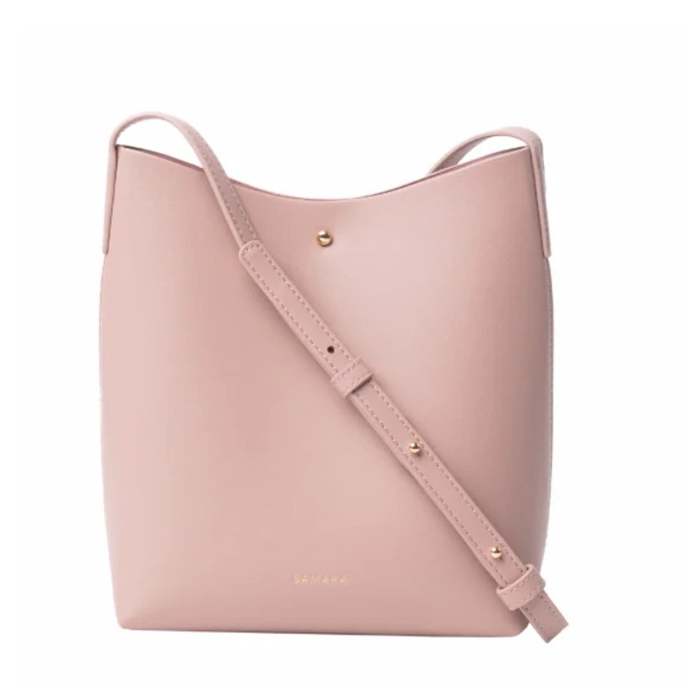 Anthropologie Samara Pink Peony Vegan Leather Crossbody Purse Shoulder Bag Med